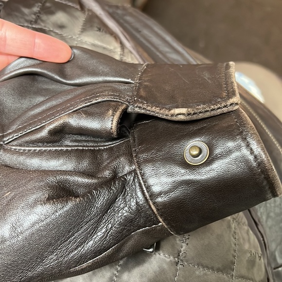 Men’s Brown Leather Jacket with removable Liner - Picture 11 of 12